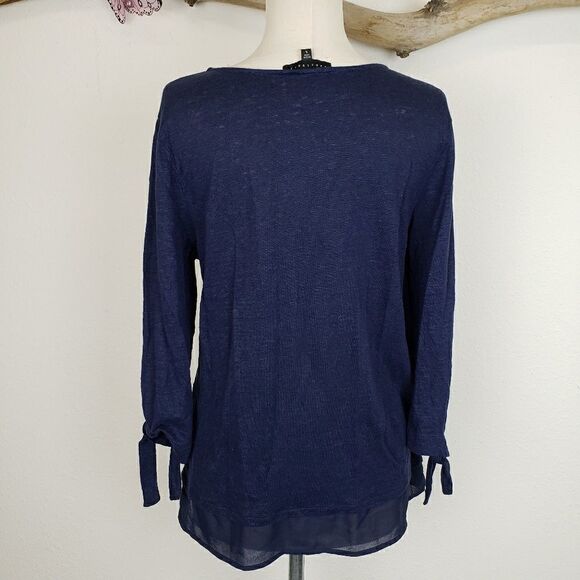 Sanctuary burnout tunic sheer hem tie cuff - Picture 4 of 8